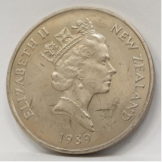 NEW ZEALAND 1990 . ONE 1 DOLLAR COIN . COMMONWEALTH GAMES . SWIMMING